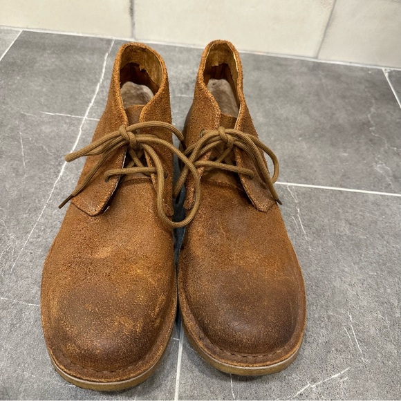 UGG suede brown leather chukka boot short lace up sheepskin shearling winter tan - Picture 10 of 11